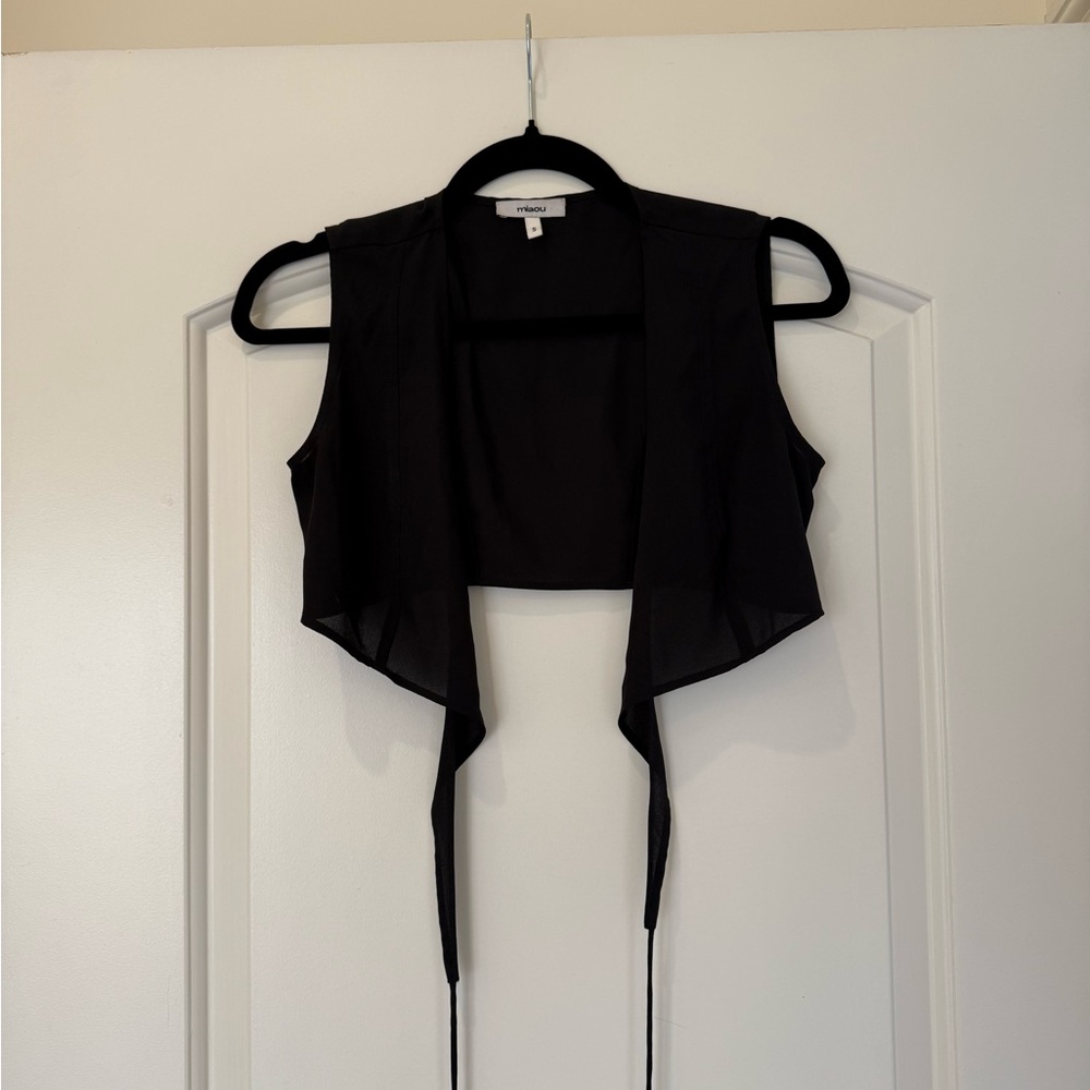 Miaou Black Crop Vest Top